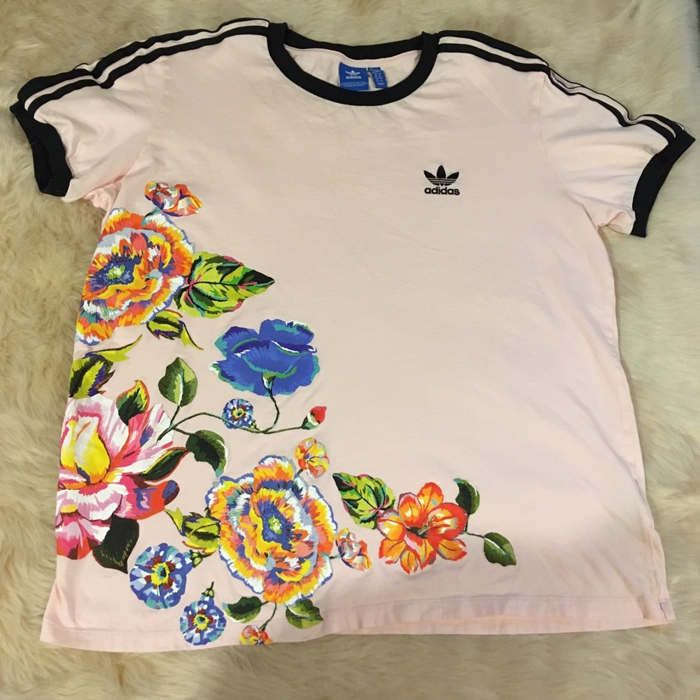 Adidas Floral T Shirt Size XS